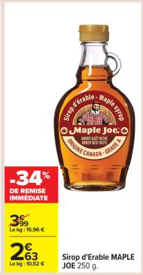 Sirop d'érable MAPLE JOE 250 g