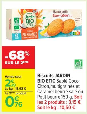Biscuits JARDIN BIO ETIC
