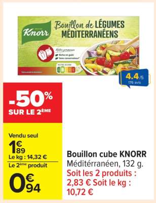 Bouillon cube KNORR Méditerranéen, 132 g