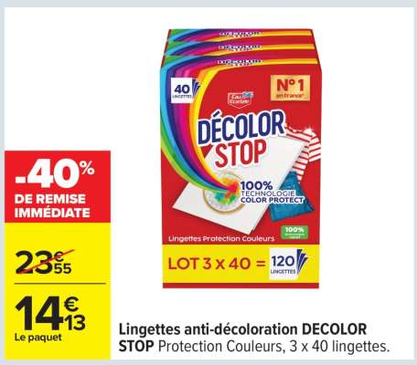 LINGETTES ANTI-DÉCOLORATION 'DÉCOLOR STOP'