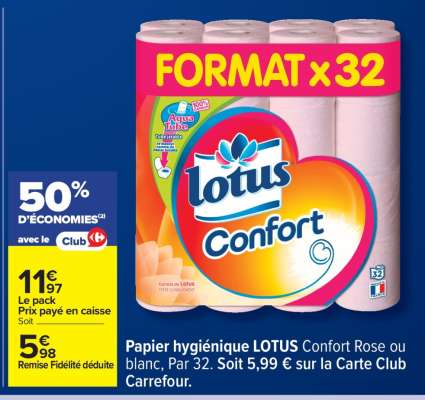 PAPIER HYGIÉNIQUE 'LOTUS CONFORT'