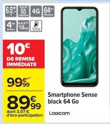 Smartphone Sense black 64 Go