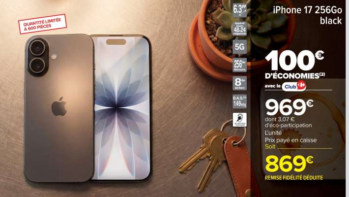 iPhone 17 256Go black