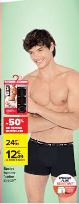 Boxers homme "cotton stretch"