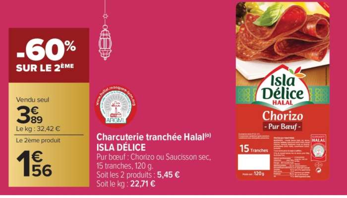 Charcuterie tranchée Halal ISLA DÉLICE