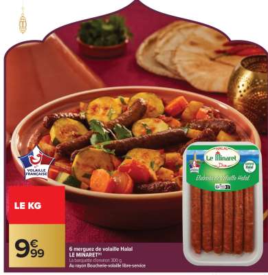 6 merguez de volaille Halal LE MINARET