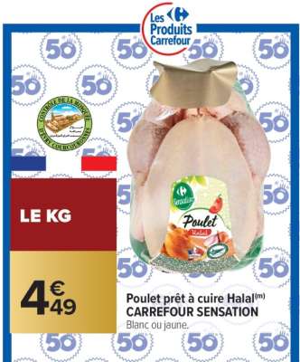 Poulet prêt à cuire Halal CARREFOUR SENSATION