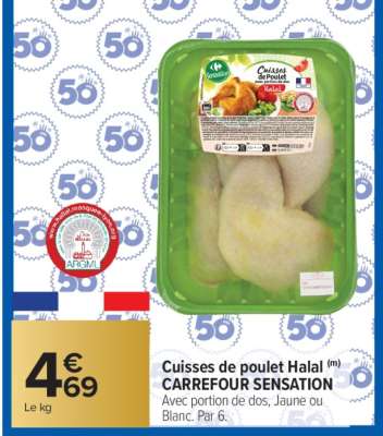 Cuisses de poulet Halal CARREFOUR SENSATION