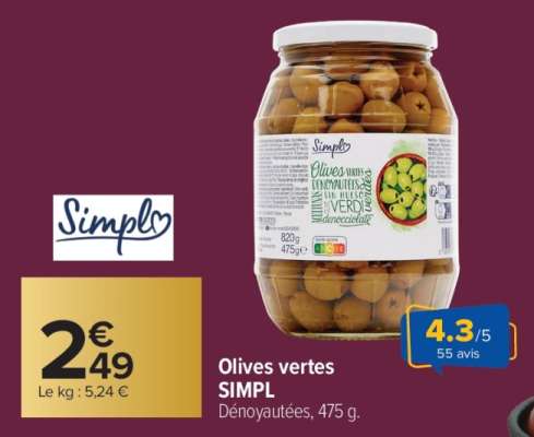 Olives vertes SIMPL