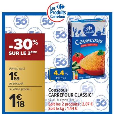 Couscous CARREFOUR CLASSIC’