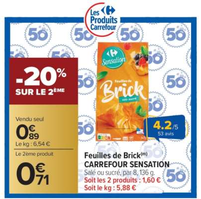 Feuilles de Brick CARREFOUR SENSATION