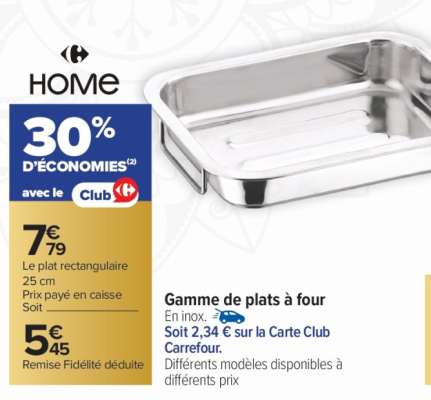 Gamme de plats à four