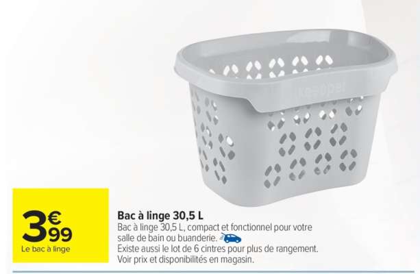 Bac à linge 30,5 L