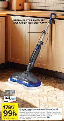Nettoyeur vapeur / cireuse de parquet Steam Wave 360