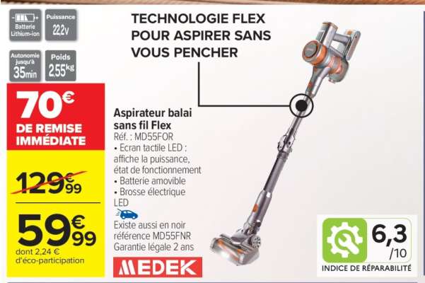 Aspirateur balai sans fil Flex