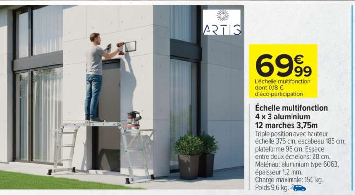 Échelle multifonction 4 x 3 aluminium