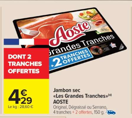 JAMBON SEC LES GRANDES TRANCHES