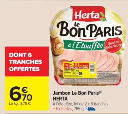 Jambon Le Bon Paris Herta