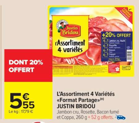 L'Assortiment 4 Variétés «Format Partage» JUSTIN BRIDOU