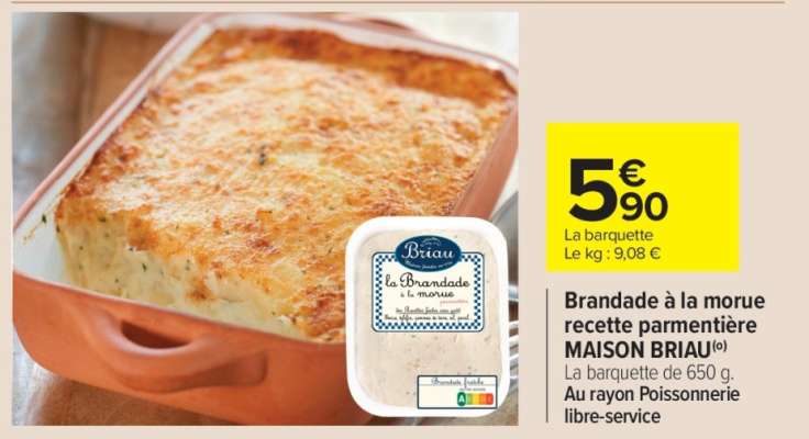 Brandade à la morue recette parmentière MAISON BRIAU