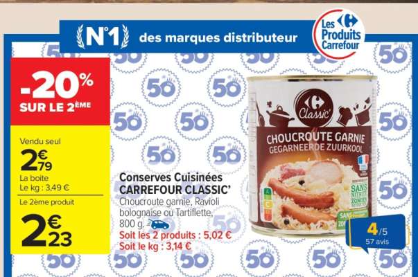 Conserves Cuisinées CARREFOUR CLASSIC'