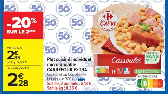 Plat cuisiné individuel micro-ondable CARREFOUR EXTRA