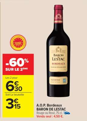A.O.P. Bordeaux BARON DE LESTAC