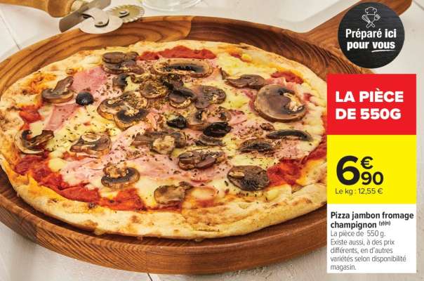 Pizza jambon fromage champignon