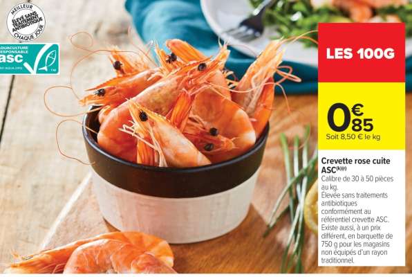 Crevette rose cuite ASC