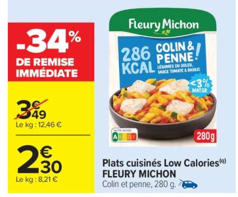 Plats cuisinés Low Calories FLEURY MICHON