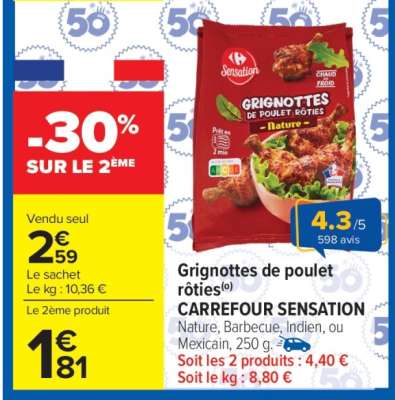 GRIGNOTTES DE POULET RÔTIES