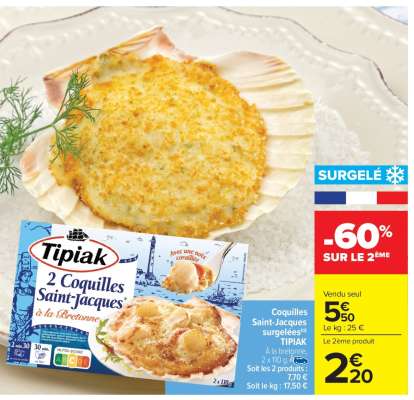 COQUILLES SAINT-JACQUES SURGELEES TIPIAK