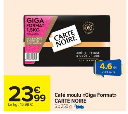 Café moulu «Giga Format» CARTE NOIRE