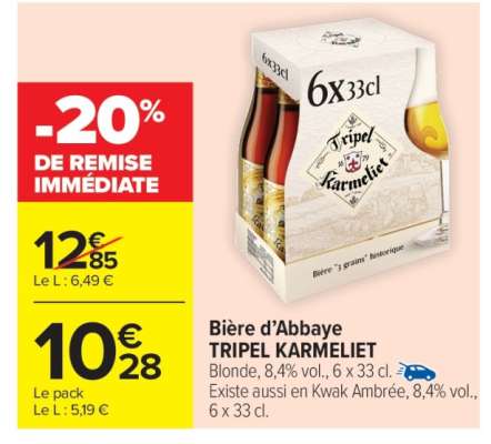 Bière d'Abbaye TRIPEL KARMELIET