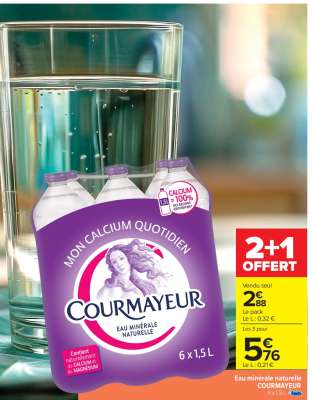 Eau minérale naturelle COURMAYEUR 6 x 1.5 L