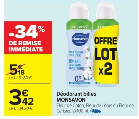 Déodorant billes MONSAVON