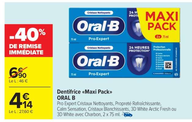 Dentifrice 'Maxi Pack' ORAL B