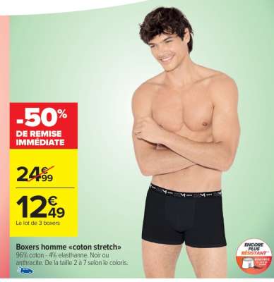 Boxers homme "COTON STRETCH"