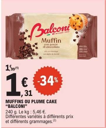 Muffins ou Plume Cake "Balconi"