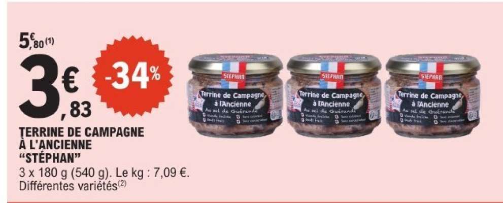 TERRINE DE CAMPAGNE À L'ANCIENNE «STÉPHAN»