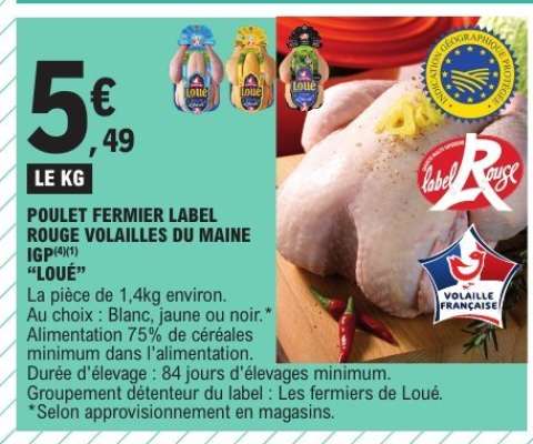 Poulet Fermier Label Rouge Volailles du Maine IGP