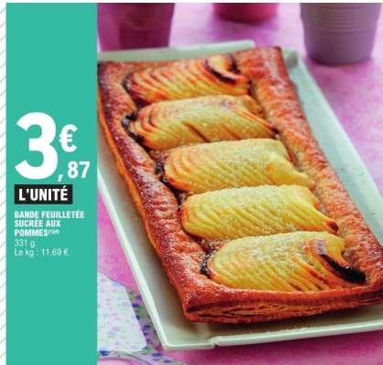 BANDE FEUILLETÉE SUCRÉE AUX POMMES