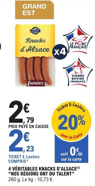 4 véritables knacks d'Alsace