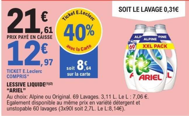 LESSIVE LIQUIDE "ARIEL"