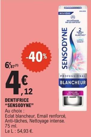 Dentifrice Sensodyne