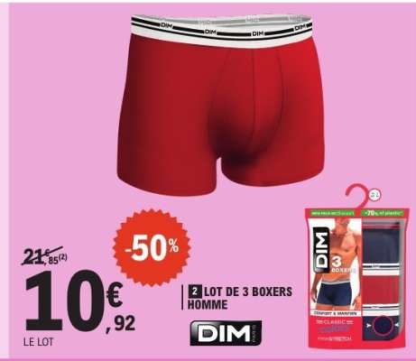 2 LOT DE 3 BOXERS HOMME
