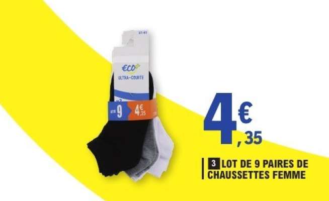 Lot de 9 paires de chaussettes femme