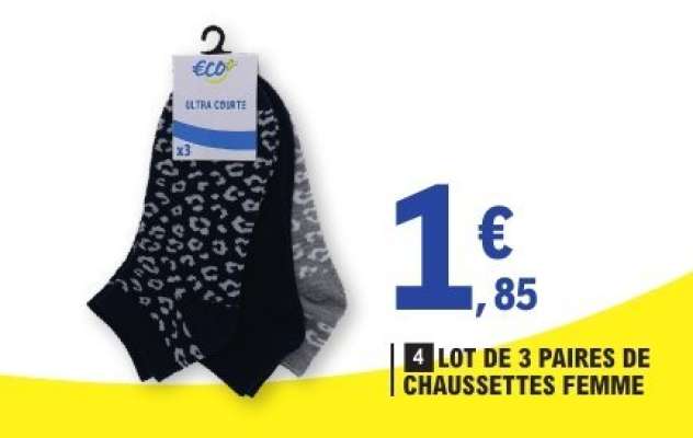 LOT DE 3 PAIRES DE CHAUSSETTES FEMME