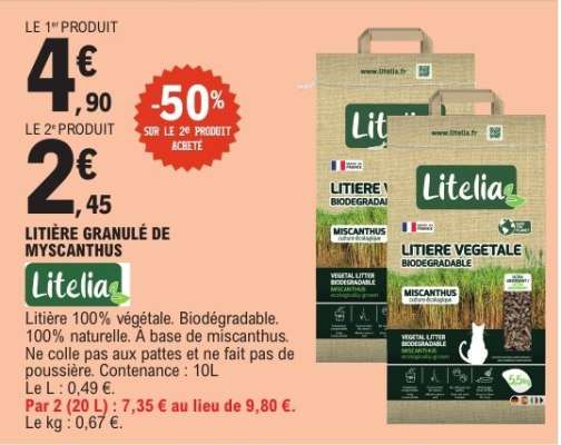 LITIÈRE GRANULÉ DE MISCANTHUS