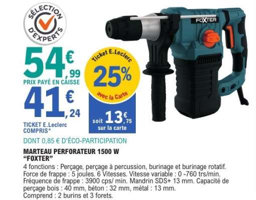 Marteau Perforateur 1500 W "FOXTER"
